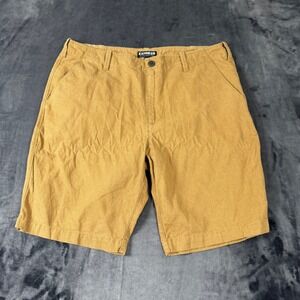 Express Linen Cotton Blend Shorts Mens 36 Brown Tan Casual Summer Flat Front